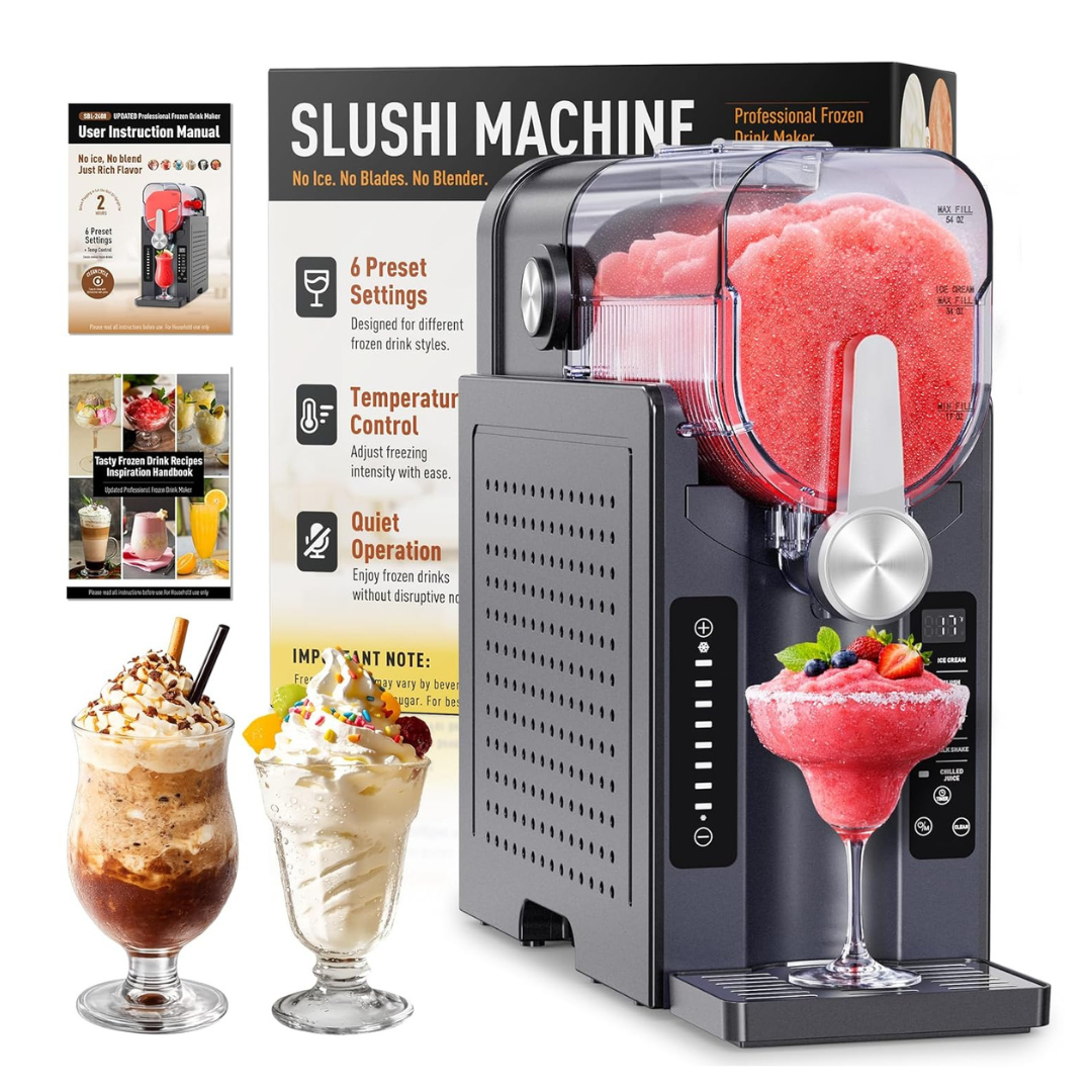 BKPPM Soft Serve Slushie Machine With 6 Preset Programs And LED Display