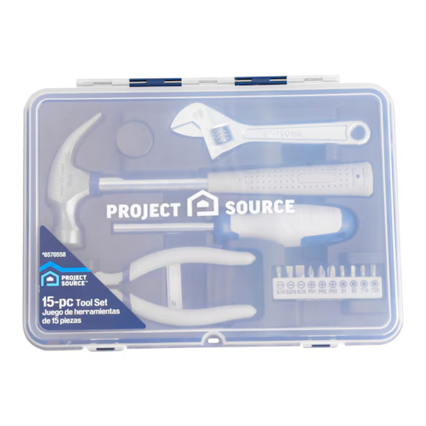 15-Piece Project Source Household Tool Set With Hard Case