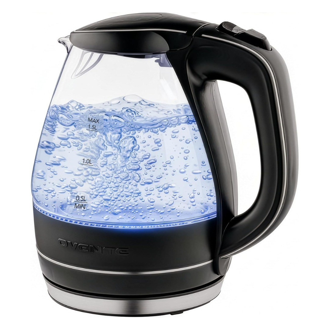 1.5L Ovente Illuminated Electric Kettle W/ Filter & Auto Shut-Off