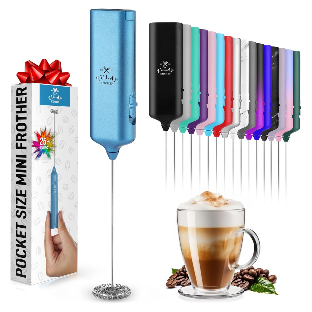 Powerful Handheld Stocking Stuffer Milk Frother Wand (4 Colors)