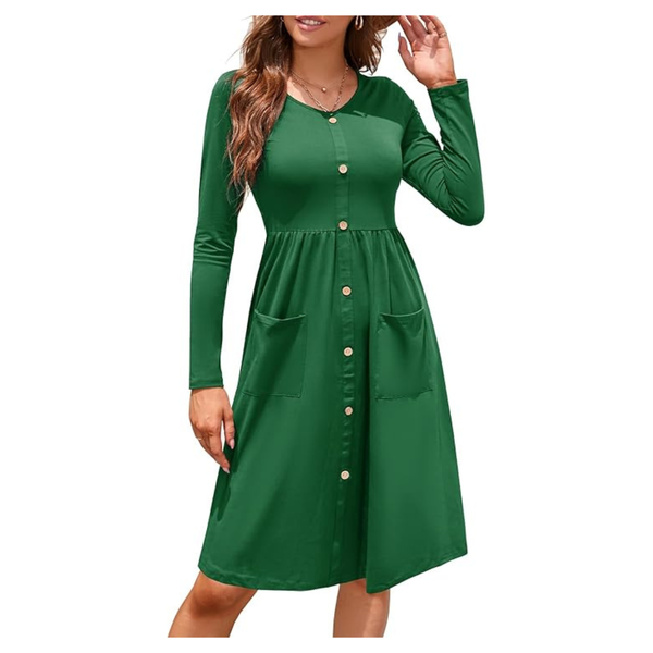 Women's Fall Long Sleeve Midi Dresses (Various)