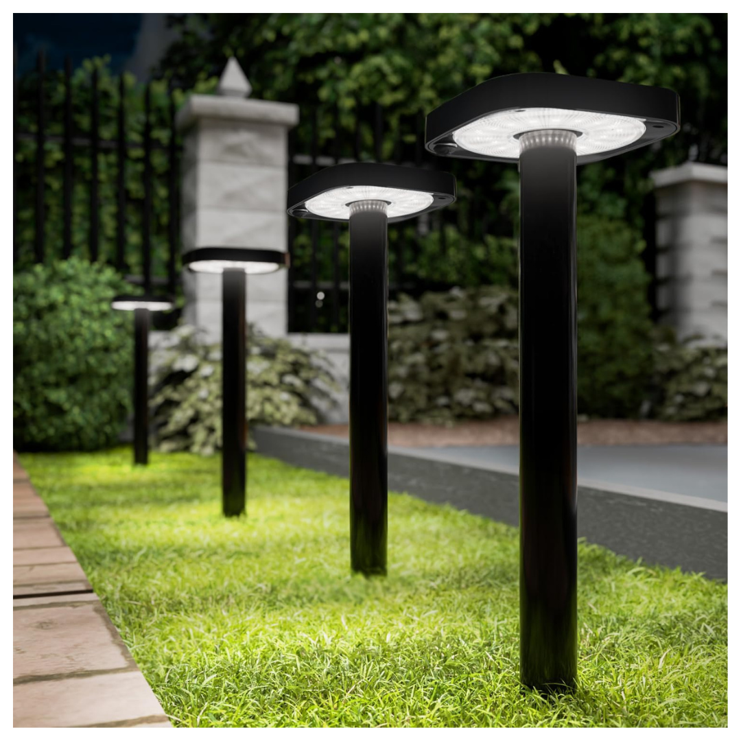4-Pack Sunco 2W LED Square Solar Pathway Super Bright Light