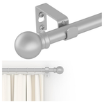 5/8" Decorative Heavy Duty Metal Curtain Rod Set W/ Brackets