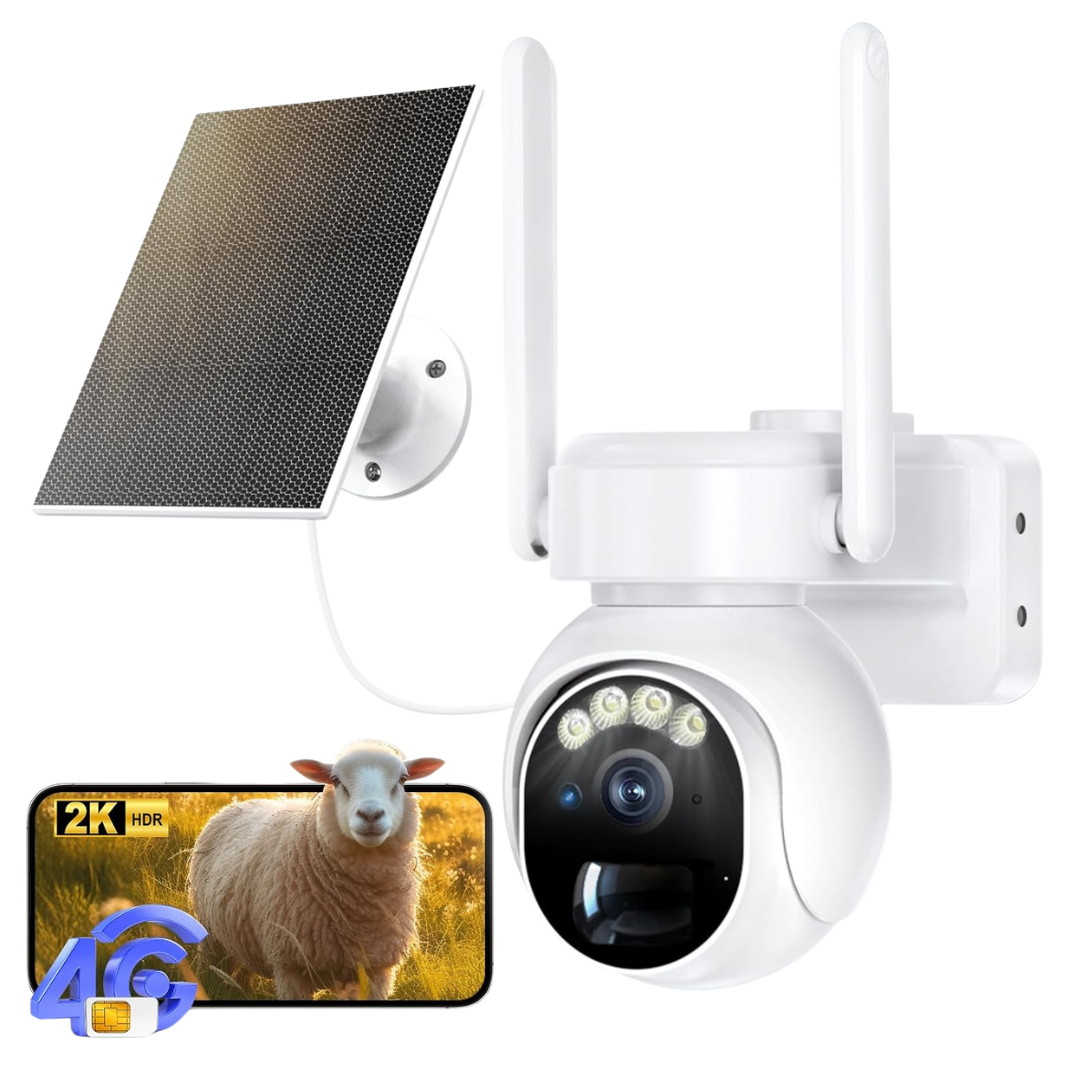 4G LTE PTZ Security Camera With 360 Deg. View & Night Vision
