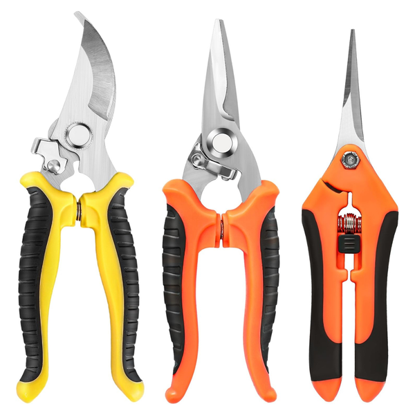 3-Pack Stainless Steel Garden Pruning Shears