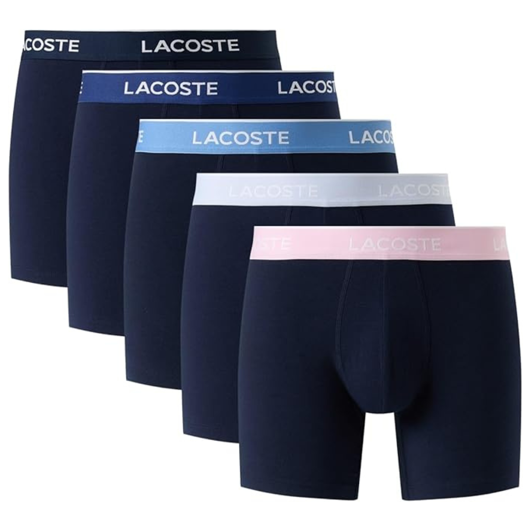 5-Pack Lacoste Men's Cotton Stretch Essentials Boxer Briefs (2 Color)