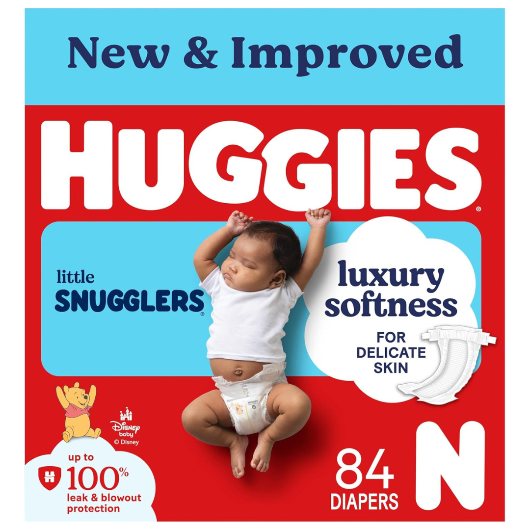 84-Count Huggies Little Snugglers Newborn Baby Diapers (Up To 10 Lbs)