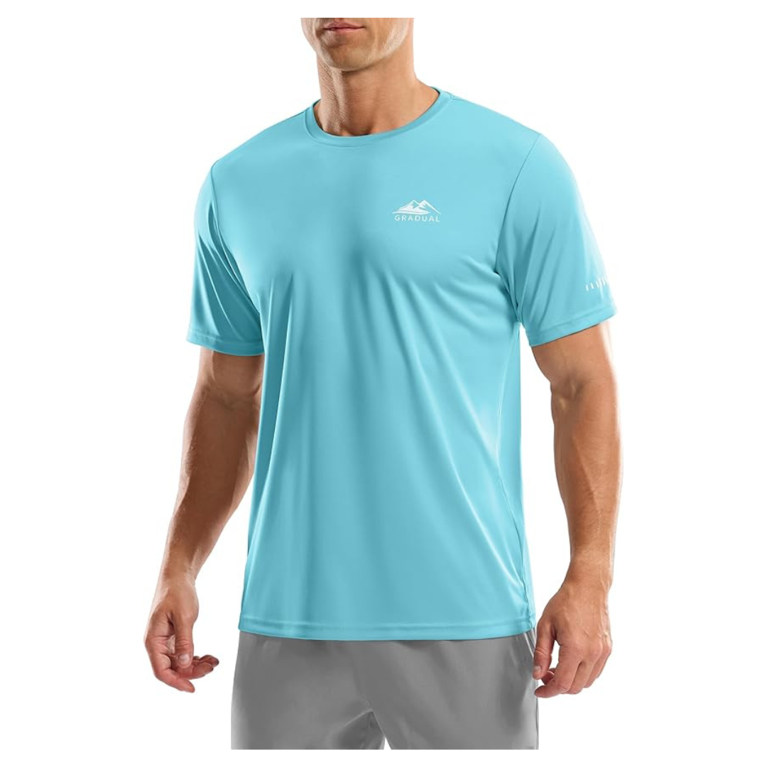 Men's UPF 50+ Sun Protection Dry Fit Workout T-Shirts (Various Colors)