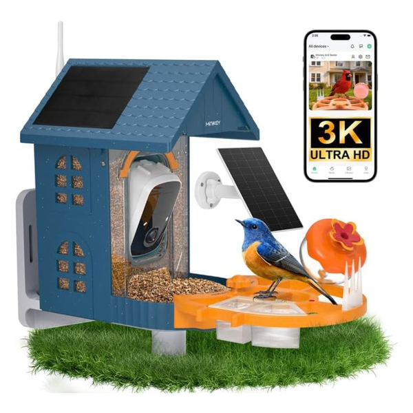 Solar Panel 3K HD Camera Smart Bird Feeder W/ AI Identifies 11000+ Species