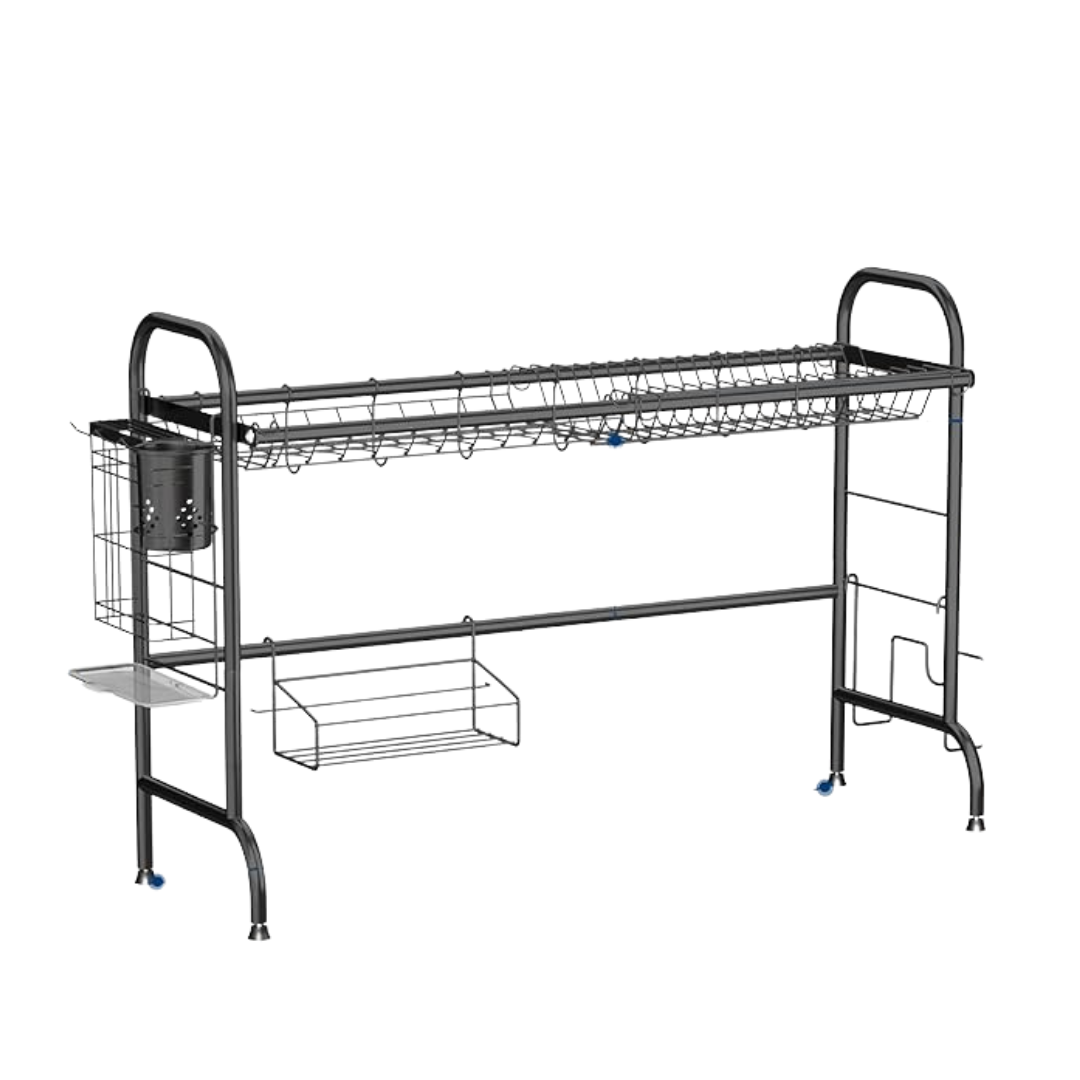 33.9" Expandable Stainless Steel Over The Sink Dish Drying Rack
