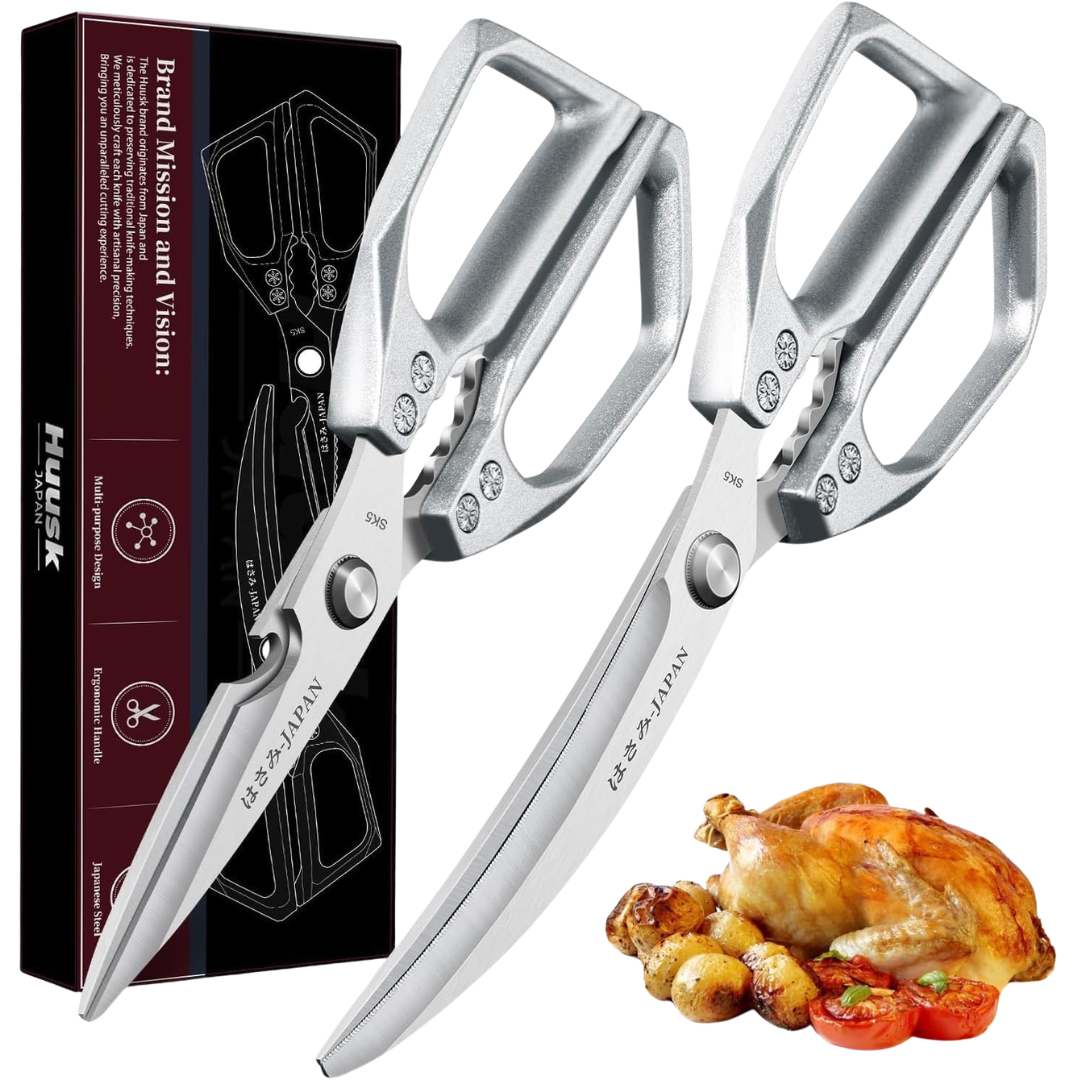 2-Pack Heavy Duty Kitchen Stainless Steel Scissors Set