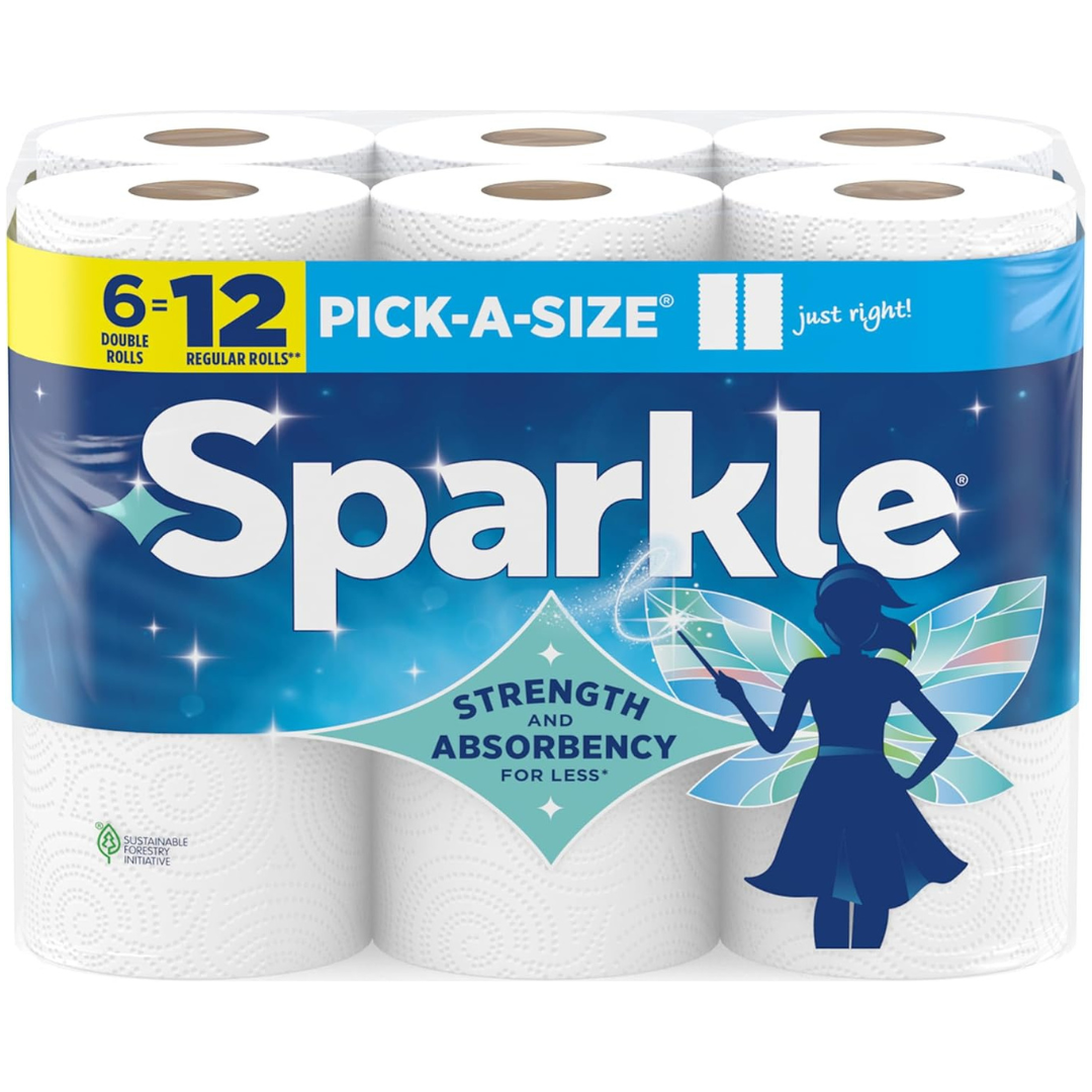 6-Pack Sparkle Pick-A-Size 2-Ply Paper Towels Double Rolls (660 Sheets Total)