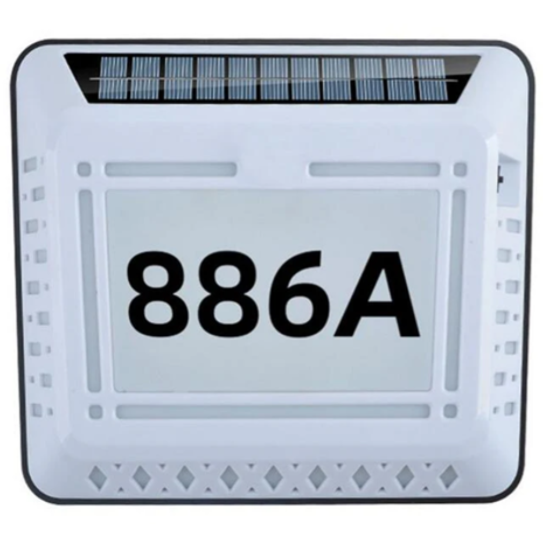 Waterproof House Number Plaque Solar LED Address Sign