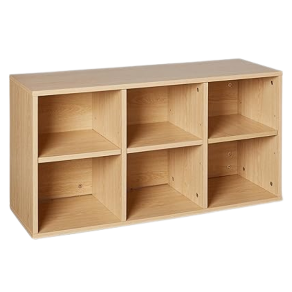 Amazon Basics 6 Cubbies Shoe Storage Bench With Cushion (3 Colors)