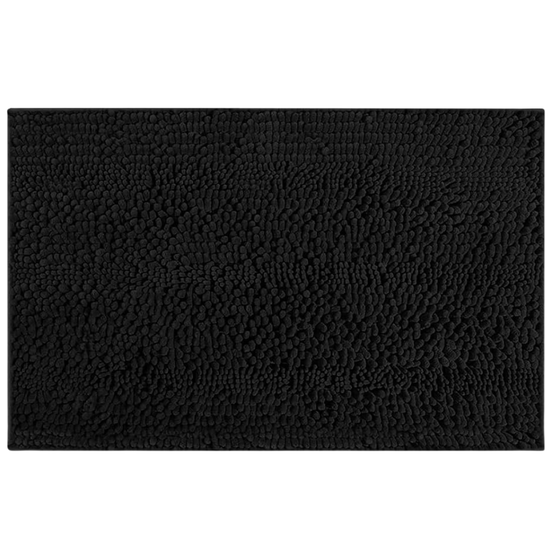 32" X 20" Accumtek Striped Black Bathroom Rug Mat