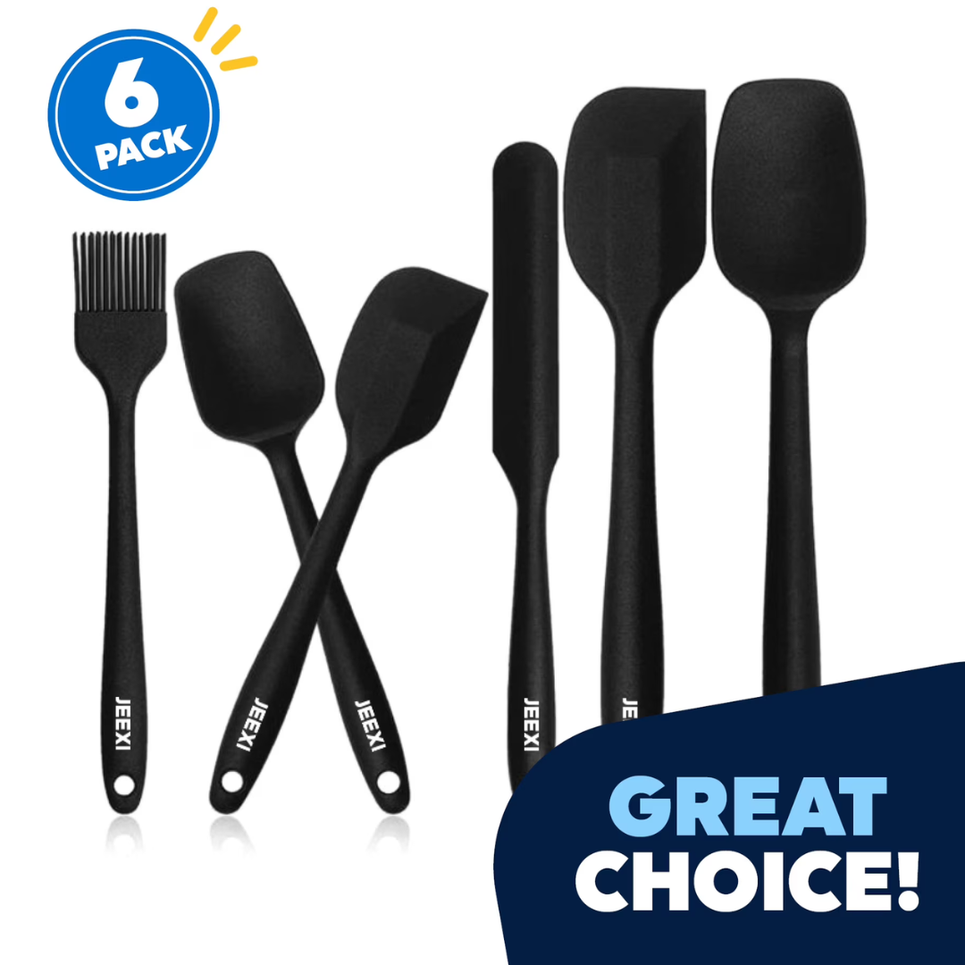 6-Pack Jeexi Food Grade Silicone Spatula Set