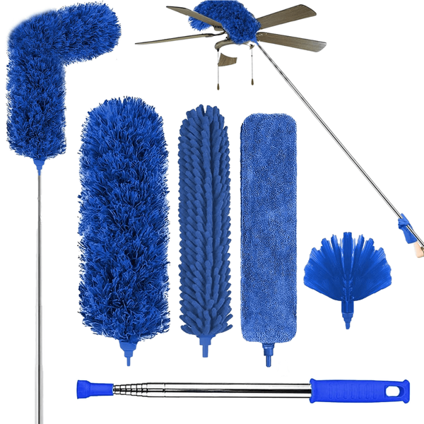 Clnez Microfibre Duster with 100" Telescopic Extension Pole Kit