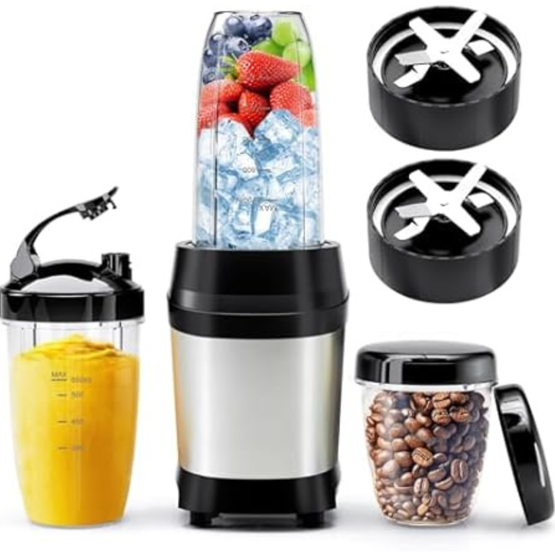 1200W 2-in-1 Smoothie Blender with (2) 6-Fin Blades