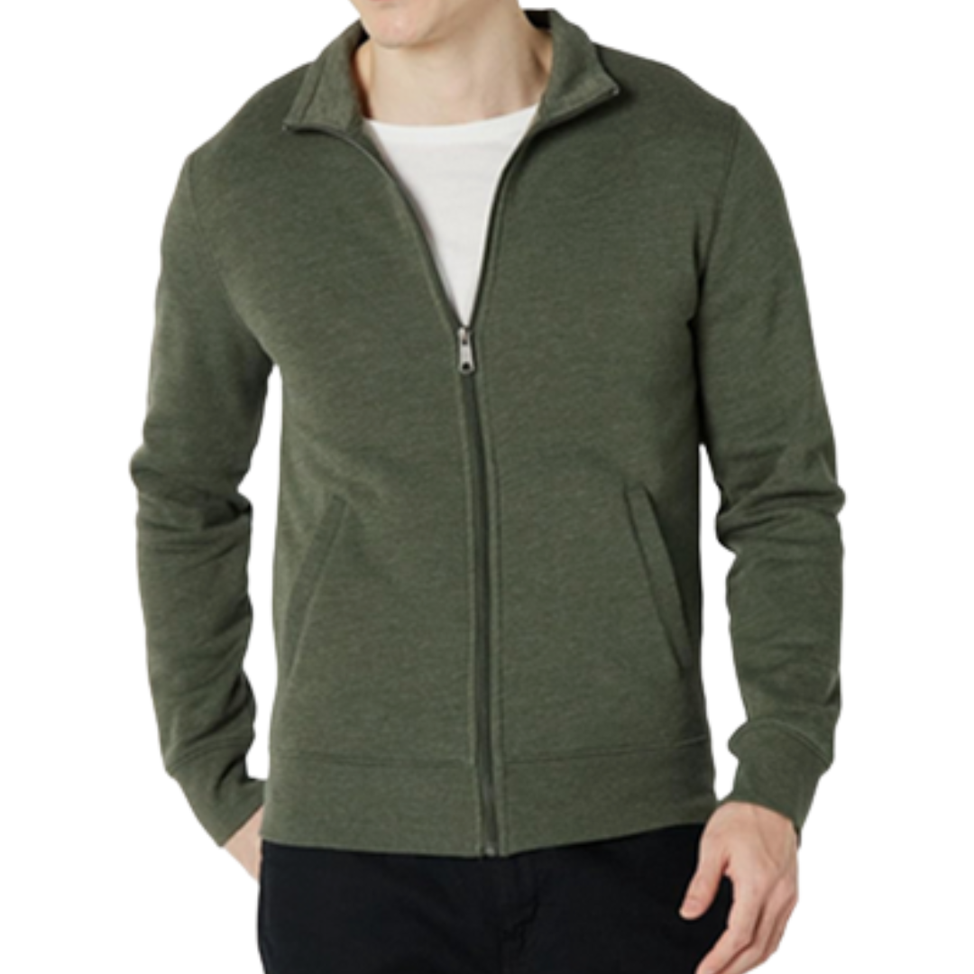 Amazon Essentials Men's Mock Neck Fleece Zip Up Sweatshirt (2 Colors)