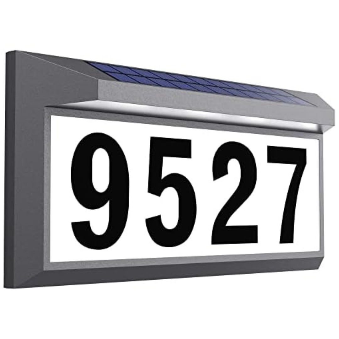 Eyrosa Illuminated LED Waterproof Solar Lighted Address Sign