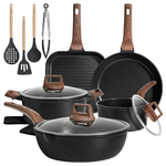 16-Piece Kikcoin Ceramic Nonstick Pots & Pans Set