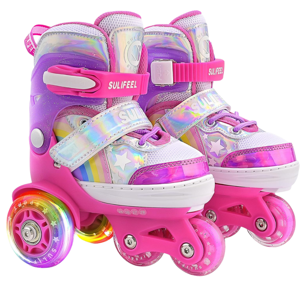 Rainbow Unicorn 4 Size Adjustable Roller Skates (Various)