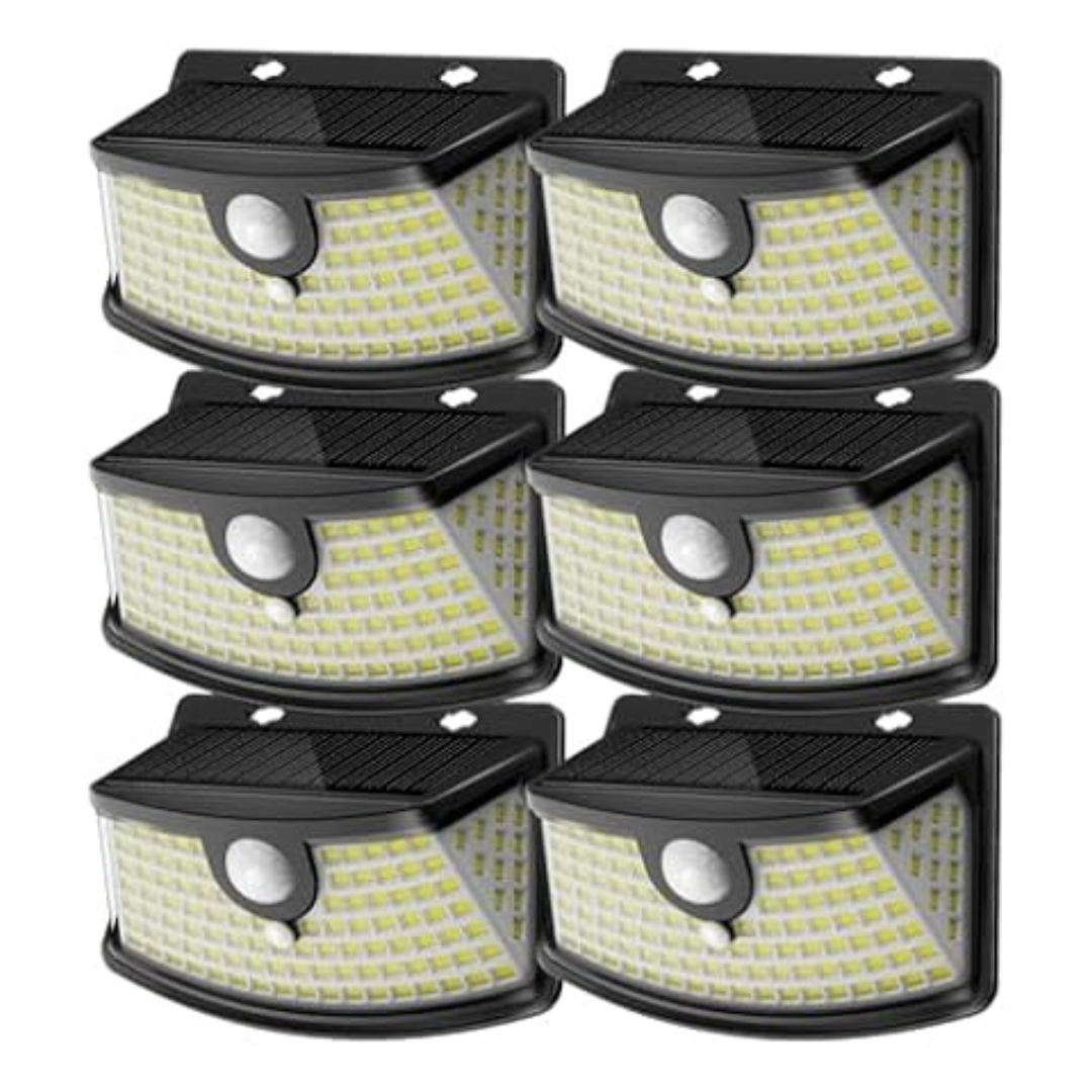 6-Pack 120-LED Solar Motion Sensor Lights With Reflector