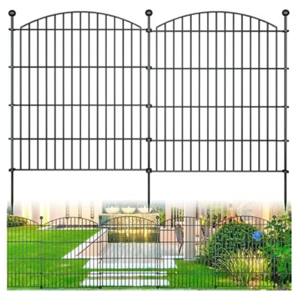 10-Panels 24" X 20 Ft Rustproof Metal Garden Fence Dog Fence