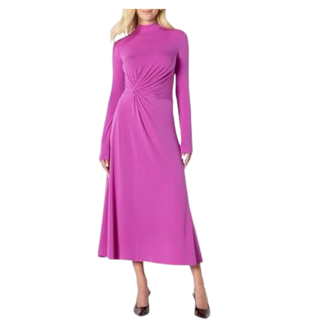 Amazon Essentials Women's Fit And Flare Long-Sleeved Short Maxi Dress
