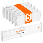 5-Pack Lifewit 4" Expandable Drawer Dividers