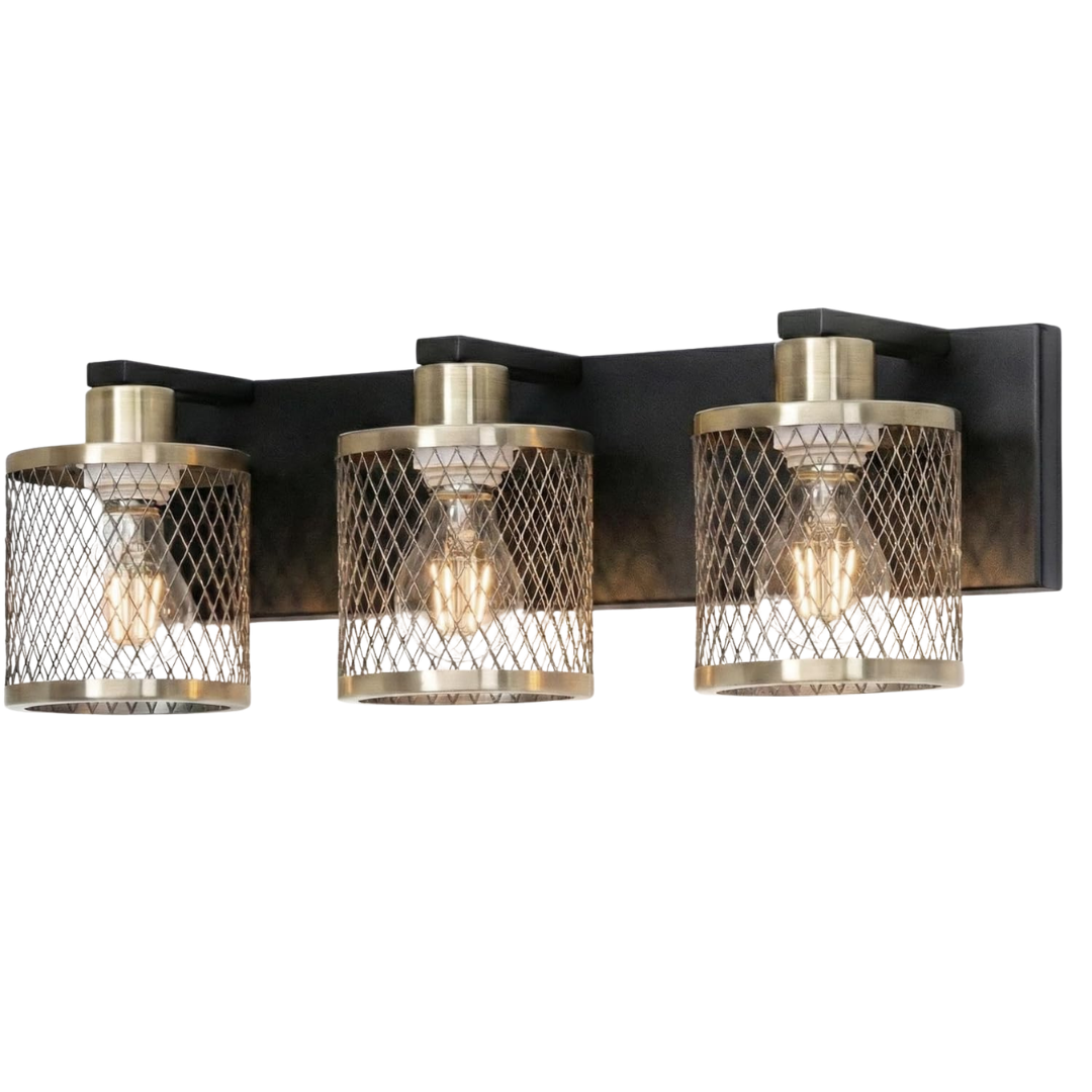 Phixart Bathroom 3 Lights Black And Gold Vanity Fixtures