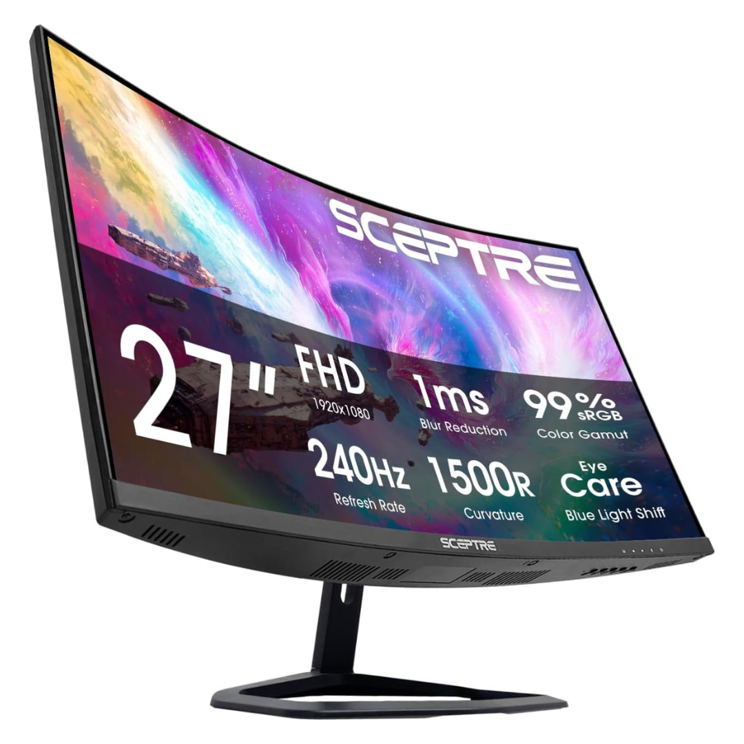 27" Sceptre C275B-FWT240.A1 Curved FHD 240Hz 1ms VA Freesync Gaming Monitor