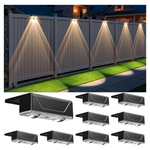 8-Pack Srtyuo IP55 Waterproof Solar Fence Lights Outdoor