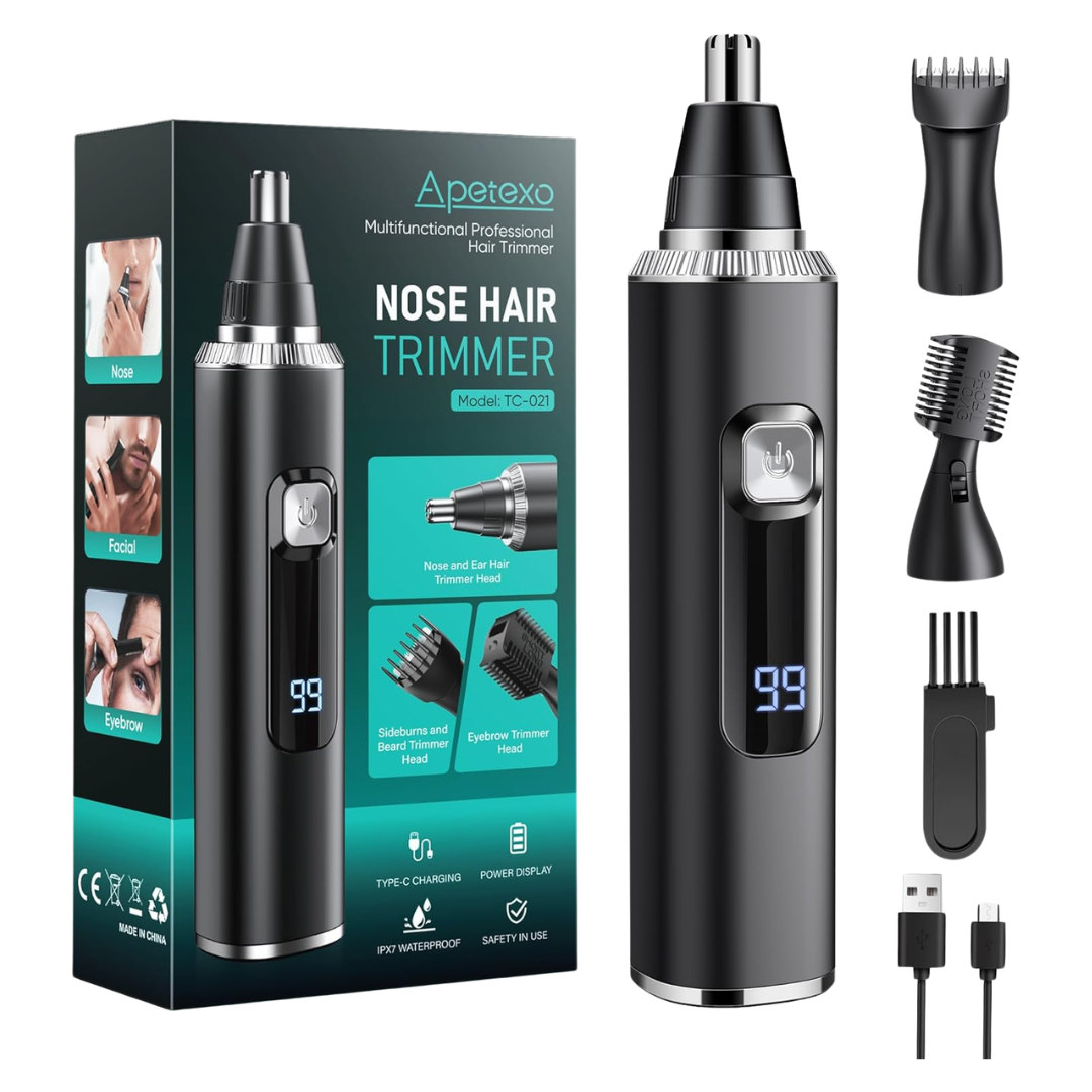Rechargeable Nose Hair Precision Trimmer With Double-Edged Blades