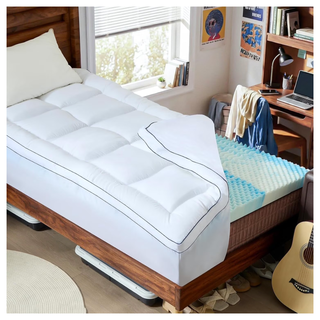 Twin Size Dual Layer 4 Inch Memory Foam Mattress Topper