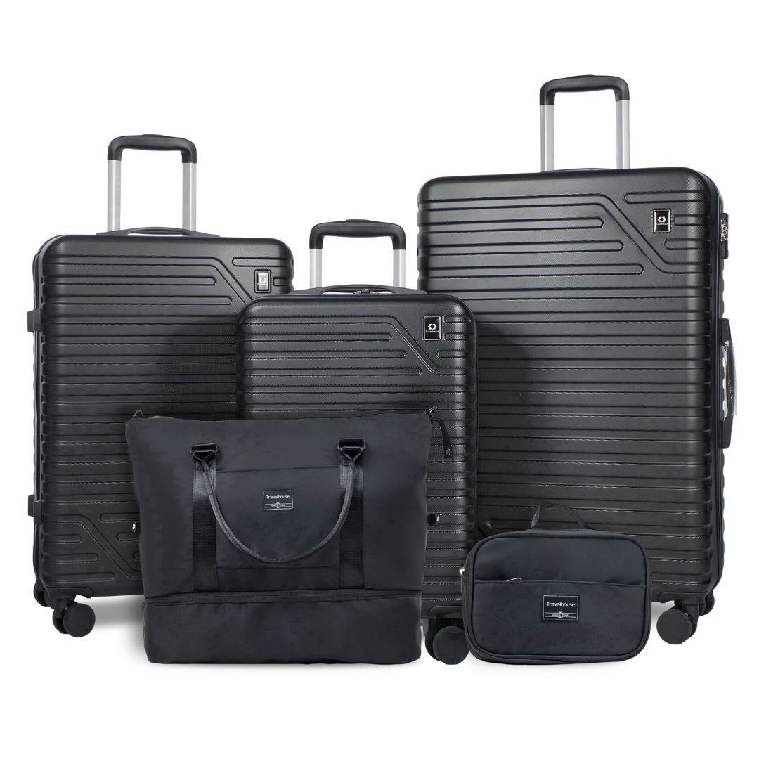 5-Piece Travelhouse Hardside Luggage Set With TSA Lock & Duffel Bag