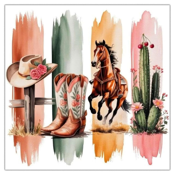 14" X 14" Western Horse 5D Diamond Painting Ki