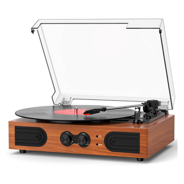 Vinyl Record Player With Built-in Stereo Speakers