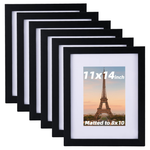 6-Piece 11'' X 14'' Black Picture Frame With Mat