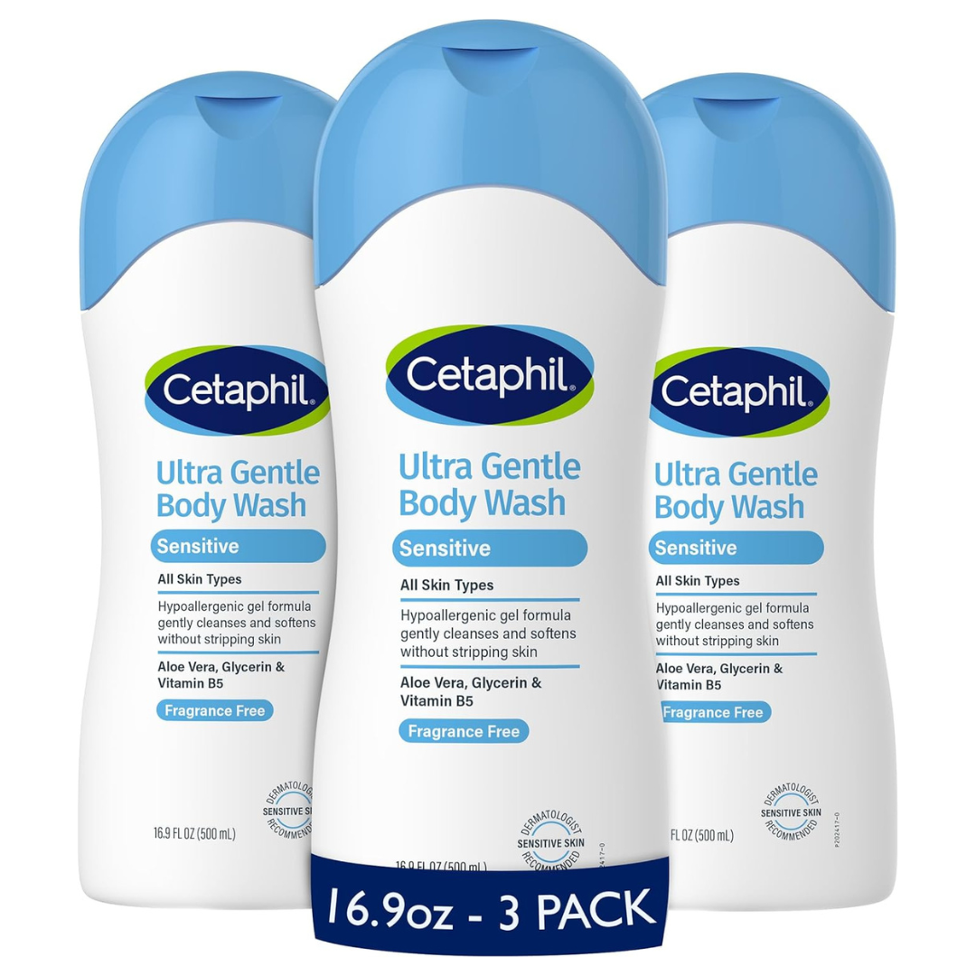 3-Pack Cetaphil 16.9oz Ultra Gentle Body Wash