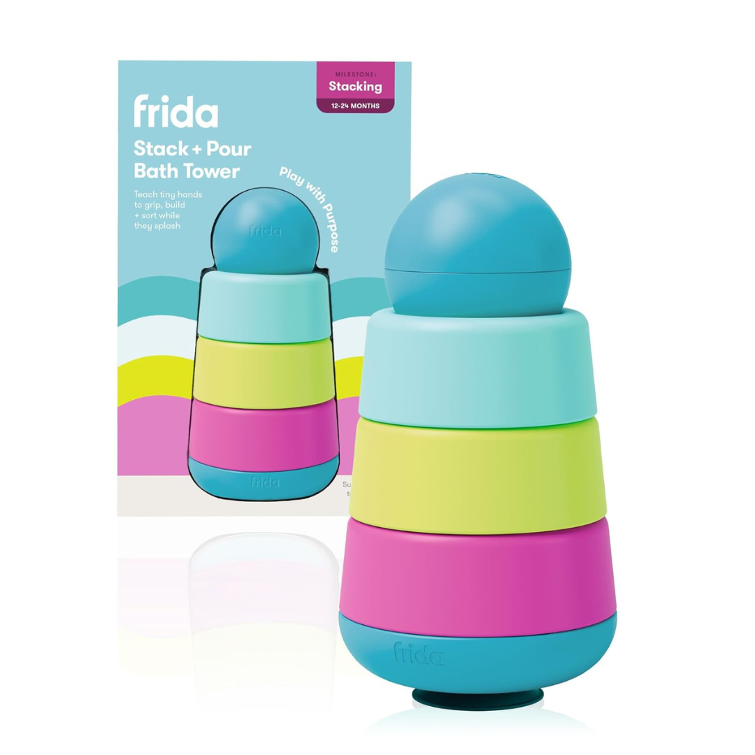 3-Count Frida Baby Stack + Pour Bath Tower Bath Toy