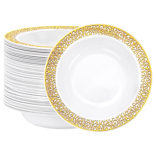 100-Pack 12 oz Premium Heavy Duty Soup Bowls (2 Colors)