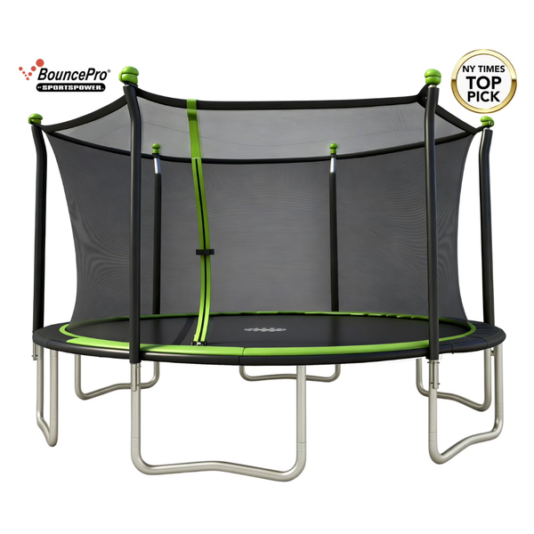 14-Ft Bounce Pro Round Trampoline With Safety Enclosure And Jump Mat