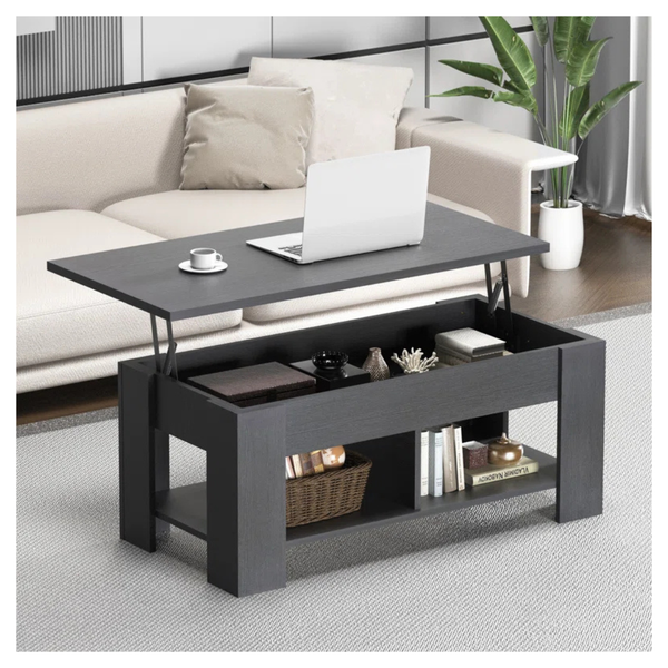 Sparta Black Lift Top Extendable Coffee Table With Storage
