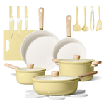 16-Piece Carote Ceramic Nonstick Pots And Pans With Knife Set