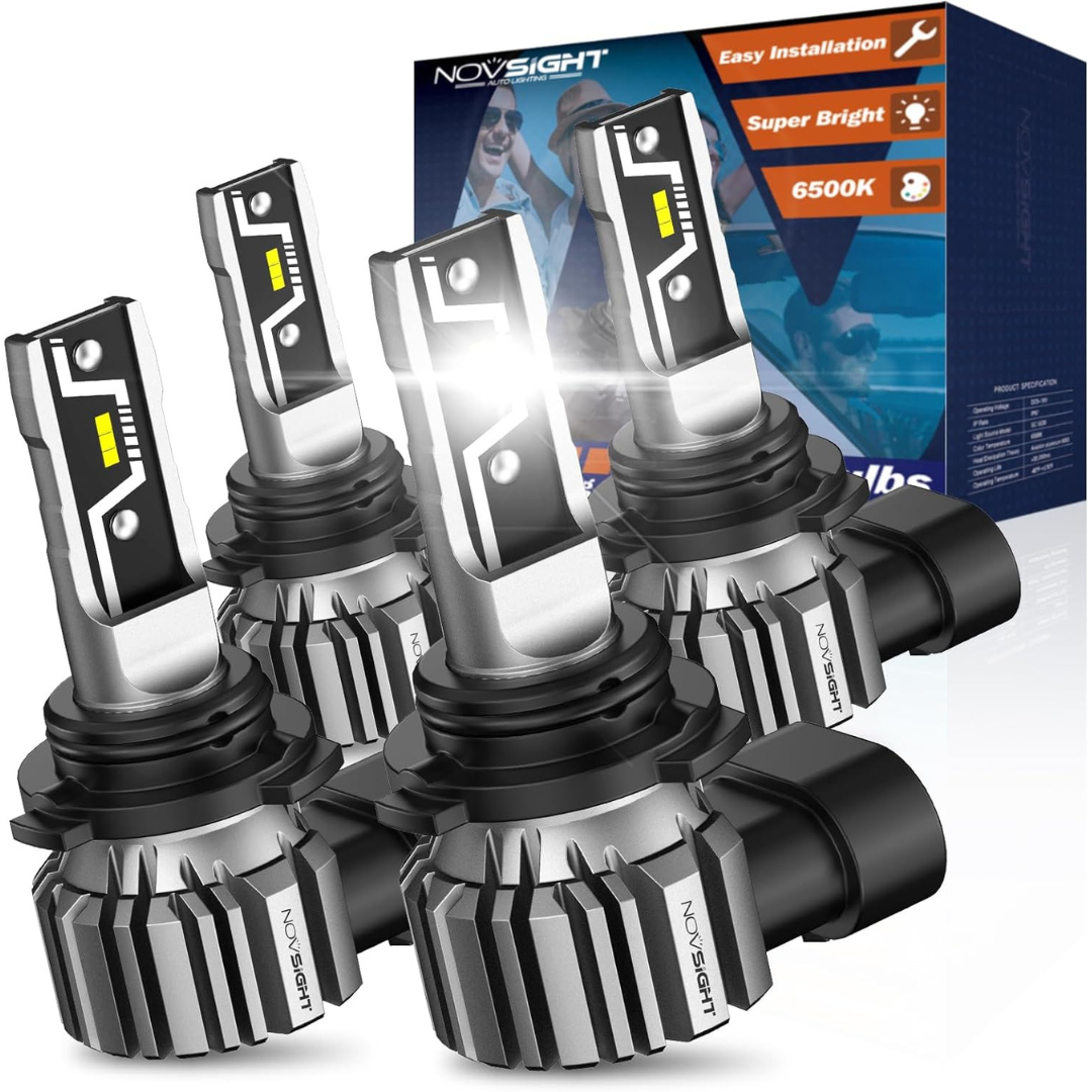 4-Pack Novsight H11 9005 500% Super Brighter LED Light Bulbs