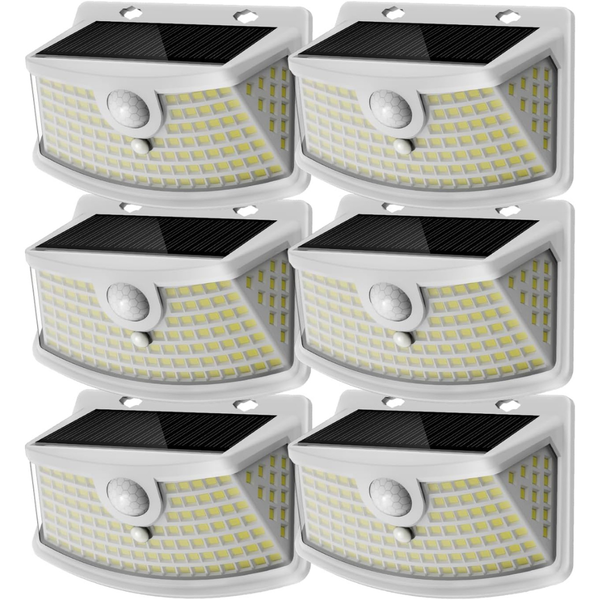 6-Pack Aootek 120 LEDs Solar Motion Sensor Lights W/ Lights Reflector