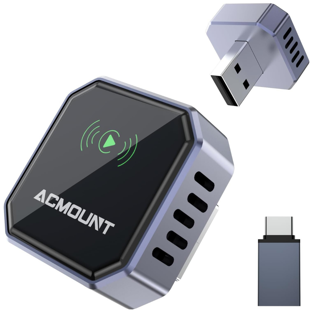 Acmount 2-in-1 Wireless CarPlay & Auto Adapter