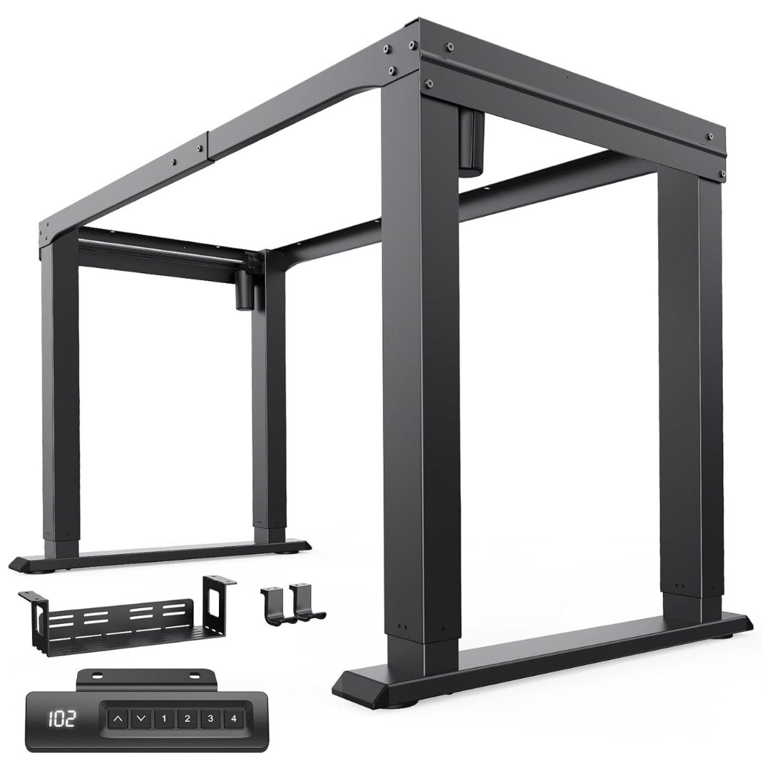 HUANUO 4-Leg Dual Motor Height Adjustable Electric Standing Desk Frame