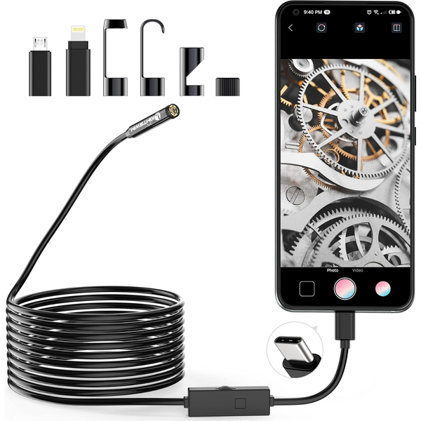 Lightswim 1920p Type-C Endoscope Inspection Camera W/ 16.5ft Cable (/iOS)